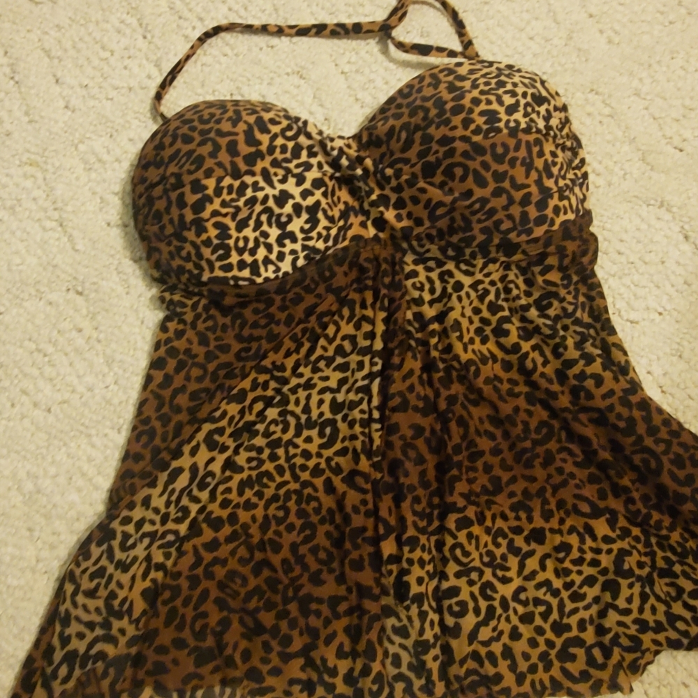 Leopard print tankini - M